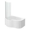 Venice Curved Corner Shower Bath - 1500mm with Screen + Panel profile small image view 1 