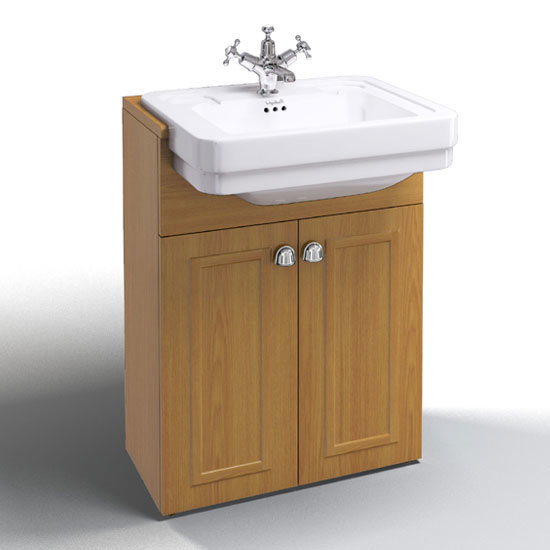 Burlington Classic Semi Recessed Basin with Vanity Unit Oak at