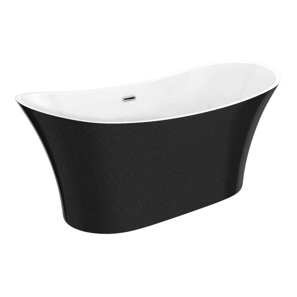 Nova Black Sparkle 1750 Modern Double Ended Slipper Bath Victorian
