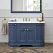 Burlington 134 4-Door Curved Vanity Unit & Minerva Black Granite Worktop with Basin - Blue profile small image view 3 