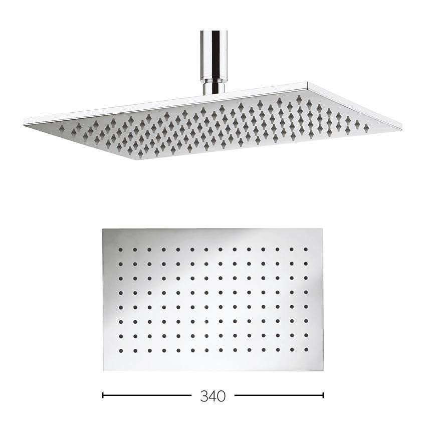 Crosswater Zion 340mm Rectangular Fixed Showerhead FH322C