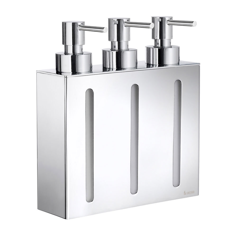 Smedbo Outline Wall Mounted Triple Soap Dispenser - Polished Chrome - FK259