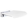 Smedbo Living Folding Wall Mounted Shower Seat - White - FK404 profile small image view 1 