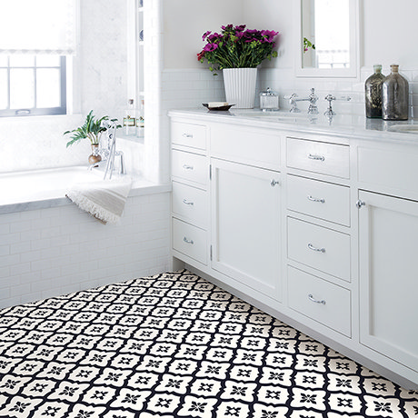 Floorpops Comet Self Adhesive Floor, Black And White Self Adhesive Floor Tiles Uk