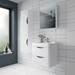 Monza Wall Mounted Tall Cupboard - High Gloss White W350 x D250mm - FPA009 profile small image view 3 