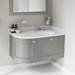 Burlington Wall Hung Corner Vanity Unit - Classic Grey - Right Hand 1000mm with Worktop profile small image view 3 