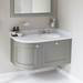 Burlington Wall Hung Corner Vanity Unit - Dark Olive - Right Hand 1000mm with Worktop profile small image view 3 