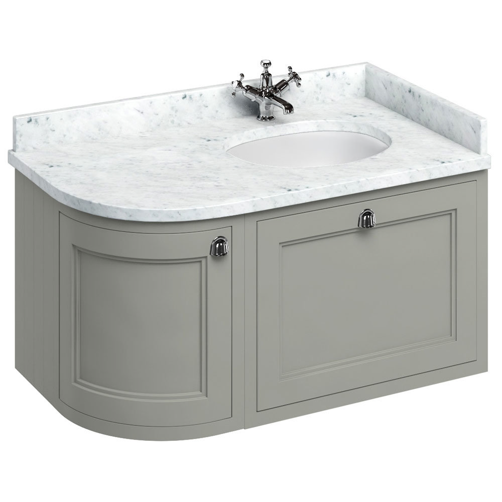 Burlington Wall Hung 100 Curved Corner Vanity Unit & Minerva