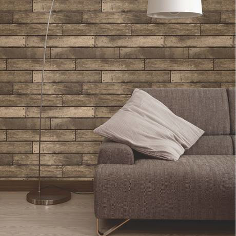 Fine Decor Distinctive Brown Wooden Plank Wallpaper - FD31289 | 17 Stylish Bathroom Wallpaper Ideas