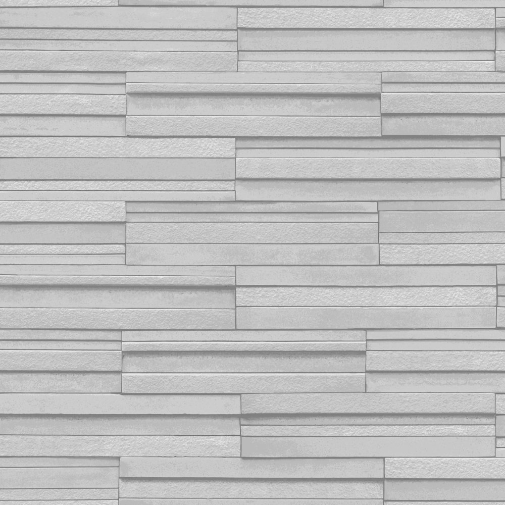 Fine Decor Light Grey Ceramica Slate Tile Wallpaper 