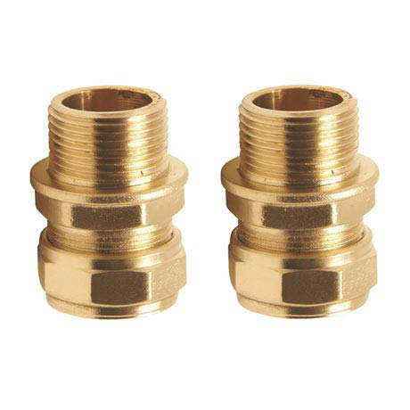 Pair of 3/8" Inch Flexi Tail Pipe Adapters for Grohe + Roca Taps