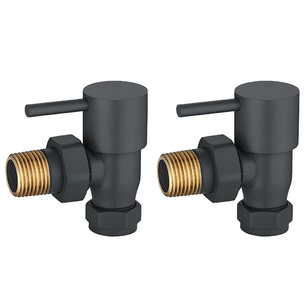 Modern Anthracite Angled Radiator Valves Victorian Plumbing UK   GARV Lrg 