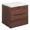 Crosswater Glide II Wall Hung Countertop Vanity Unit - American Walnut with Marble Worktop profile small image view 1 