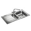 Rangemaster Glendale 1.5 Bowl Stainless Steel Kitchen Sink profile small image view 1 