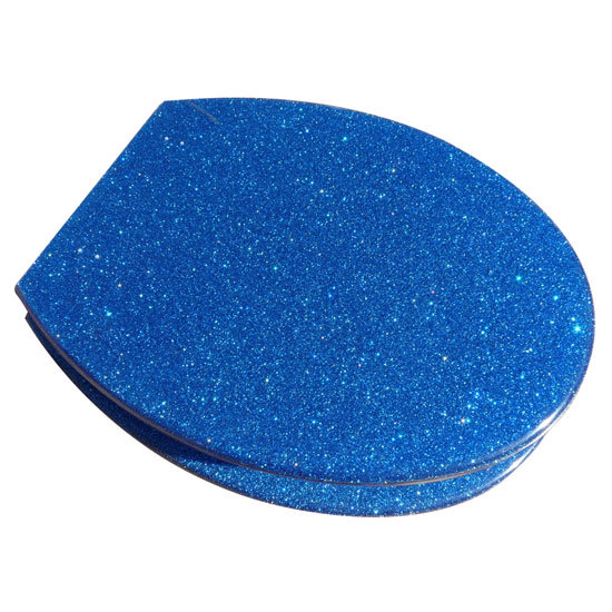 Euroshowers Blue Glitter Toilet Seat 81960 at Victorian Plumbing UK