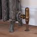 Chatsworth Traditional Daisy Wheel Angled Radiator Valves Antique Brass profile small image view 3 