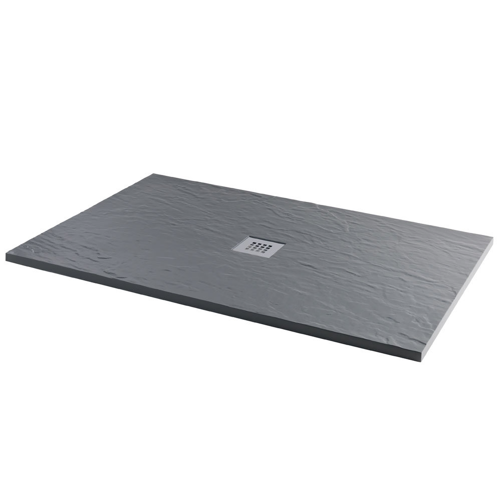 Imperia Graphite Slate Effect Rectangular Shower Tray (1400 x 900mm) Inc. Chrome Waste