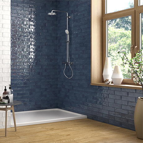 Granley Rustic Blue Gloss Wall Tiles 70 x 280mm