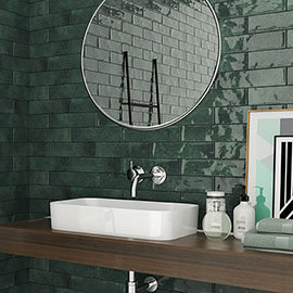 Granley Rustic Green Gloss Wall Tiles 70 x 280mm