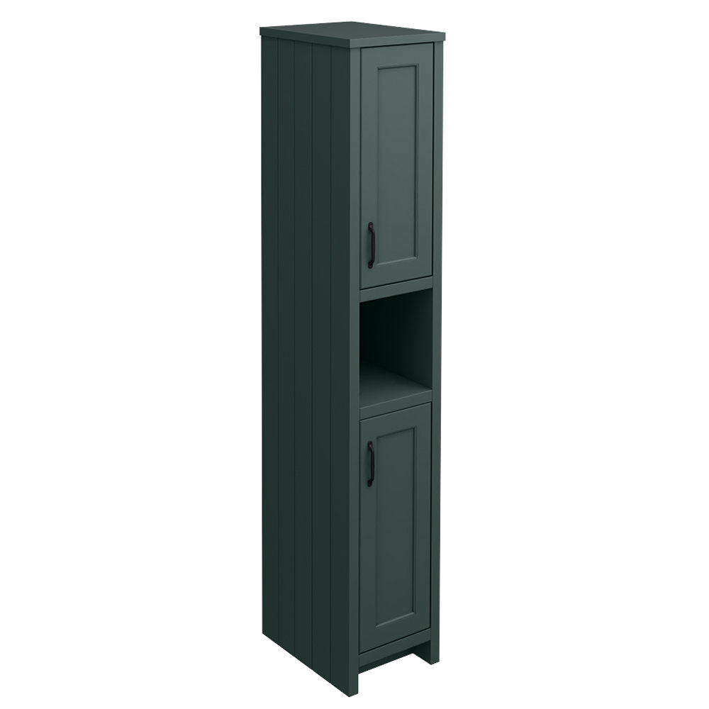 Chatsworth Traditional Green Tall Cabinet with Matt Black Handles ...