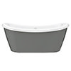 1770 x 775 Gloss Grey Double Ended Slipper Roll Top Bath profile small image view 1 
