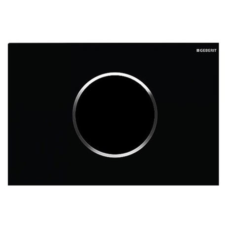 Geberit Sigma10 Black + Gloss Chrome Touchless Automatic Flush for UP320 Cistern