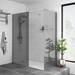 Arezzo 1900mm Grey Tinted Glass Wetroom Screen + Support Arm profile small image view 2 