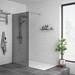 Arezzo 1900mm Grey Tinted Glass Wetroom Screen + Support Arm profile small image view 3 