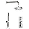 Crosswater MPRO Chrome 2 Outlet 3-Handle Shower Bundle profile small image view 1 