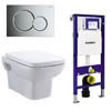 Geberit Duofix Wall Frame with Wall Hung Pan & Sigma 01 Flush Plate profile small image view 1 