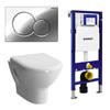 Geberit Duofix Wall Frame with Zentrum Wall Hung Pan & Sigma 01 Flush Plate profile small image view 1 