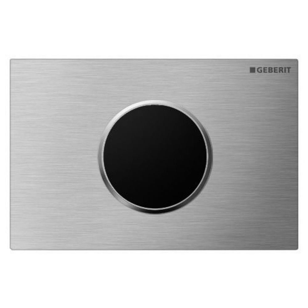 Geberit Sigma10 Brushed + Polished Steel Touchless Automatic Flush for UP320 Cistern