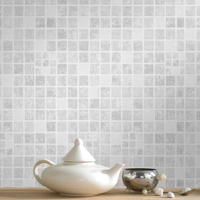 Graham & Brown Earthen Grey Bathroom Wallpaper | Victorian ...