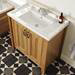 Grenville Traditional Oak Vanity Unit with Basin - American Oak profile small image view 2 