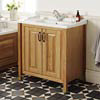 Grenville Traditional Oak Vanity Unit with Basin - American Oak profile small image view 1 