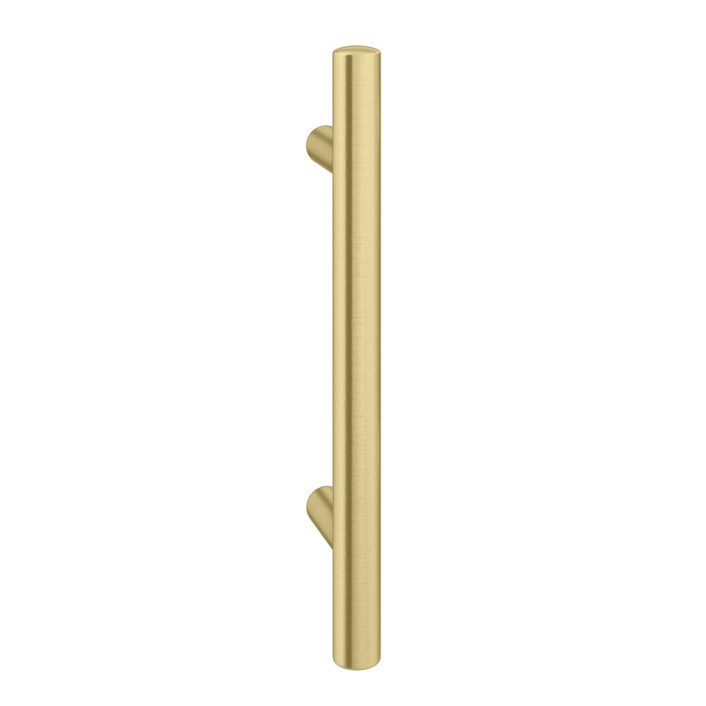 1 X Round T Bar Brushed Brass Additional Handle L155mm 96mm Centres