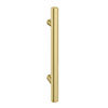 1 x Round 'T' Bar Brushed Brass Additional Handle - L155mm (96mm Centres) profile small image view 1 