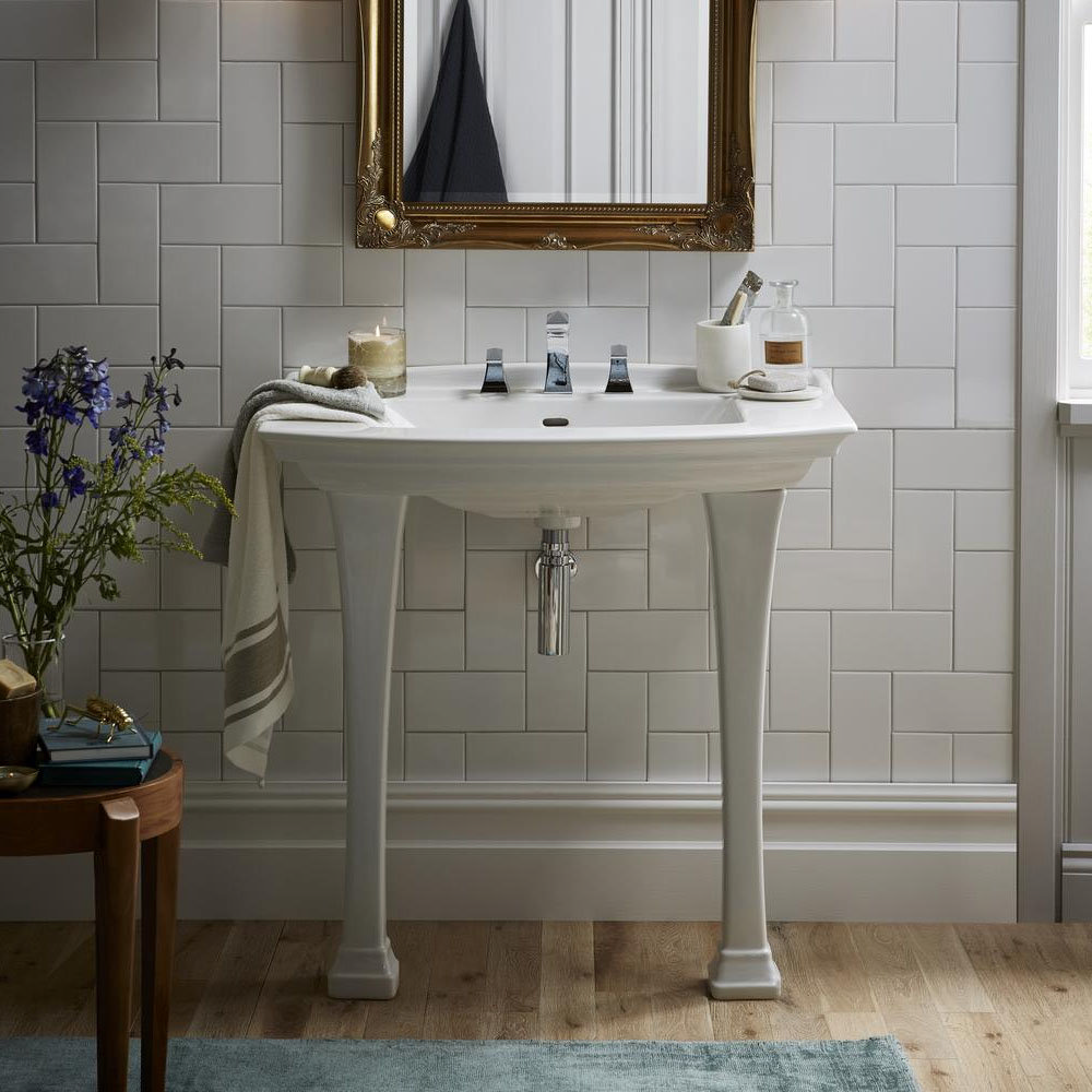 Heritage Blenheim Traditional Ceramic Console Basin & Legs Victorian