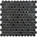 Hex Black Mosaic Tile Sheet - 301 x 297mm profile small image view 2 