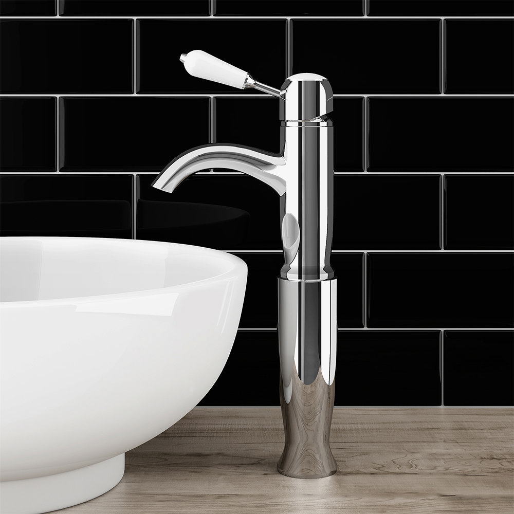 Lancaster Traditional Chrome Tall Mono Basin Mixer at Victorian Plumbing UK