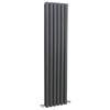 Hudson Reed Revive Double Panel Designer Radiator 1500 x 354mm - Anthracite - HLA76 profile small image view 1 