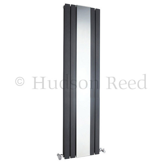 Hudson Reed Sloane Double Panel Radiator with Mirror 1500 x 381mm Anthracite HLA83 at