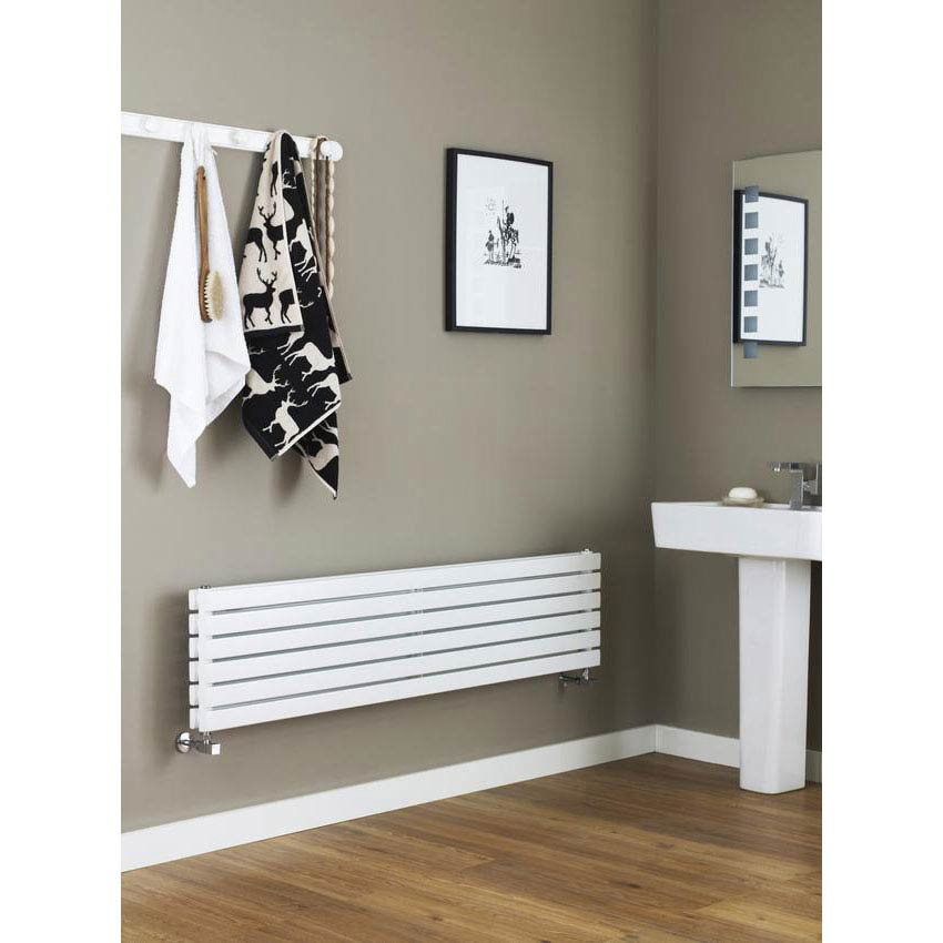 Hudson Reed Sloane Double Panel Designer Radiator 1800 x 354mm White HLW44 at Victorian