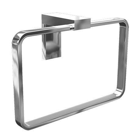 Holly Modern Square Towel Ring - Chrome
