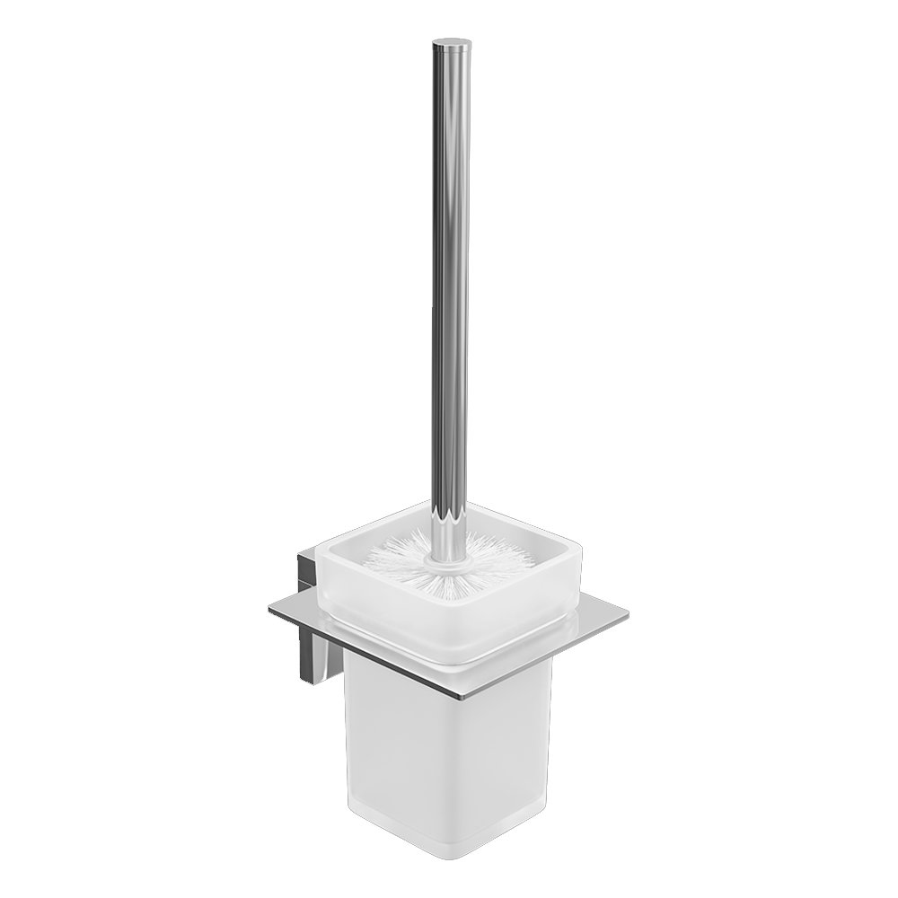Holly Modern Square Toilet Brush & Holder Chrome