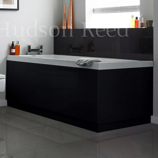 Hudson Reed High Gloss Black Front Bath Panel at Victorian Plumbing UK