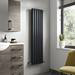 Nuie - Salvia Double Panel Radiator - 1500 x 377mm - Anthracite - HSA006 profile small image view 2 