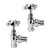 Hudson Reed Traditional Chrome Cross Head Radiator Valves - Angled - HT300 profile small image view 1 