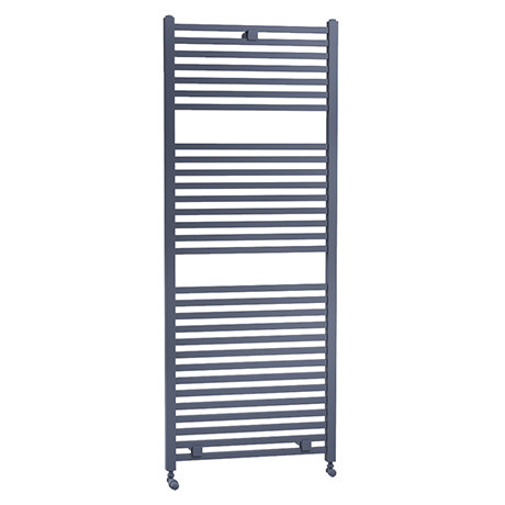 Lindley Straight Heated Towel Rail - W500 x H1420mm - Anthracite