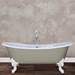 Hurlingham Belvoir 0TH Cast Iron Roll Top Bath (1840x780mm) with White Feet profile small image view 4 
